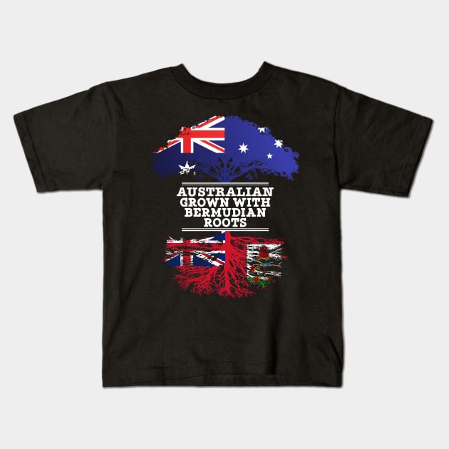 Australian Grown With Bermudian Roots - Gift for Bermudian With Roots From Bermuda Kids T-Shirt by Country Flags